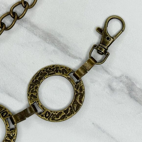 Animal Print Embossed Open Hoop Metal Chain Link Belt Y2K Boho ✨ - Picture 3 of 12